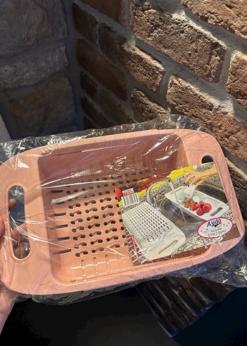 Pembe Plastik Mutfak Süzgeci - Görsel 3