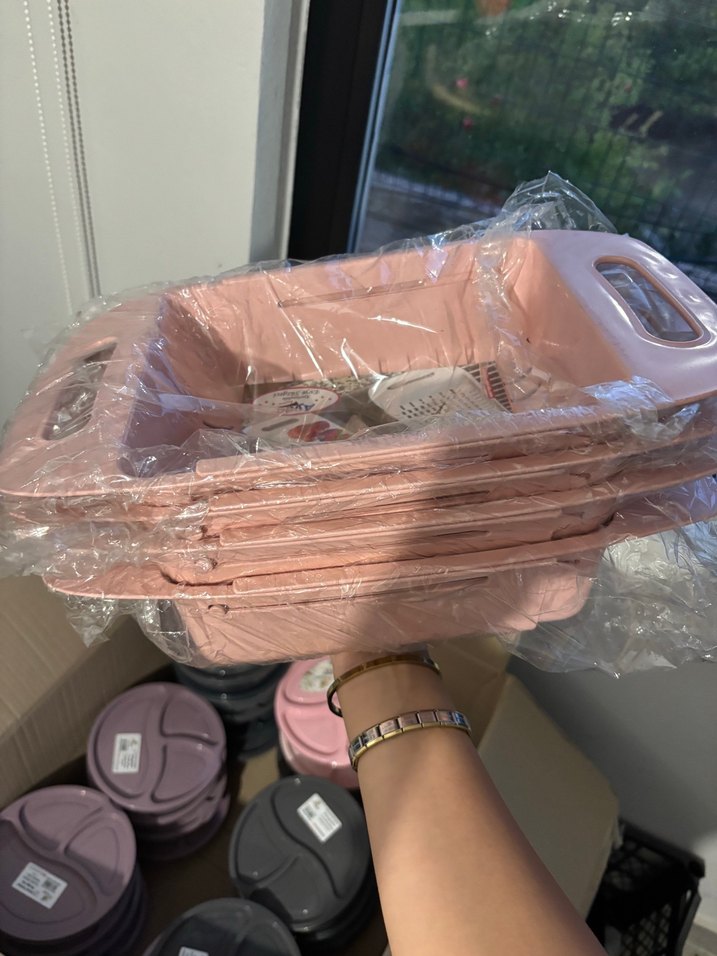 Pembe Plastik Mutfak Süzgeci - Görsel 4