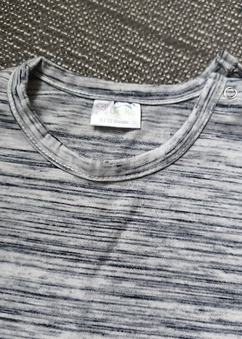 Gri Kısa Kollu Pamuklu Bebek Body - Görsel 3