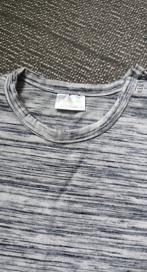 Gri Kısa Kollu Pamuklu Bebek Body - Görsel 3