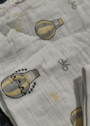 Baskılı Çocuk Battaniyesi Beyaz müslin bez - Görsel 2