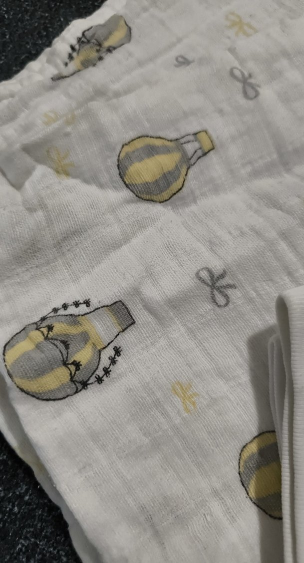 Baskılı Çocuk Battaniyesi Beyaz müslin bez - Görsel 2