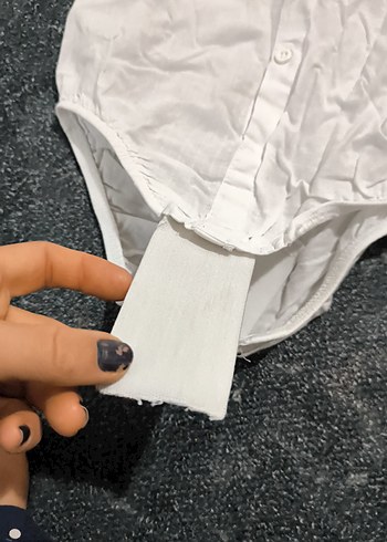 Beyaz Kısa Kollu Pamuklu Bebek Body gömlek - Görsel 5