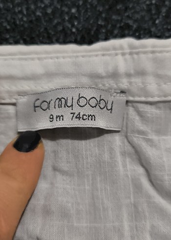 Beyaz Kısa Kollu Pamuklu Bebek Body gömlek - Görsel 3