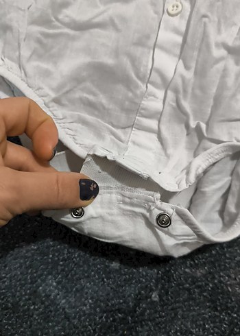 Beyaz Kısa Kollu Pamuklu Bebek Body gömlek - Görsel 4