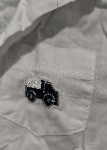 Beyaz Kısa Kollu Pamuklu Bebek Body gömlek - Görsel 2