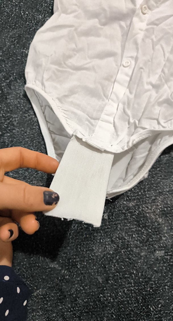 Beyaz Kısa Kollu Pamuklu Bebek Body gömlek - Görsel 5