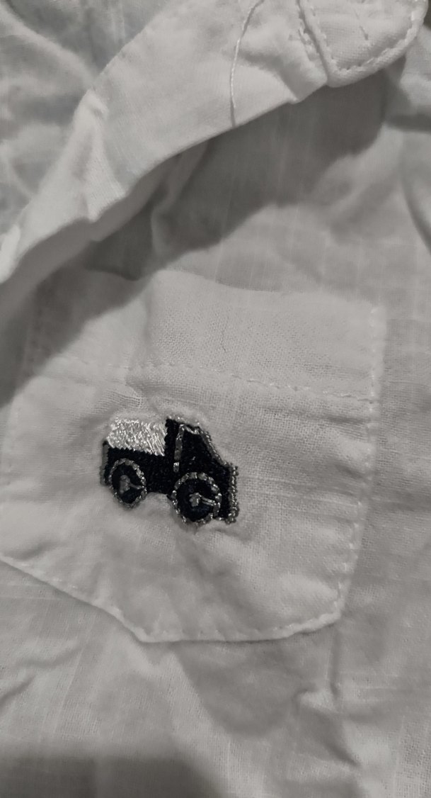 Beyaz Kısa Kollu Pamuklu Bebek Body gömlek - Görsel 2