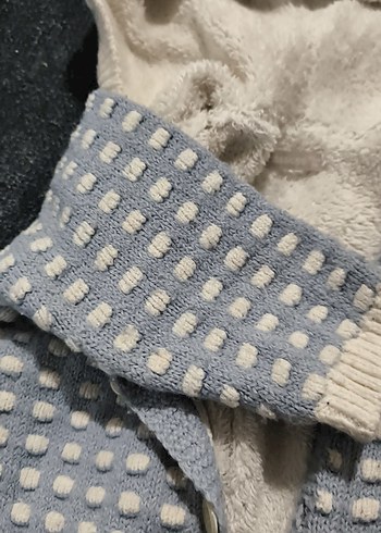 Gri Erkek Bebek Örgü Tulum mavi - Görsel 5