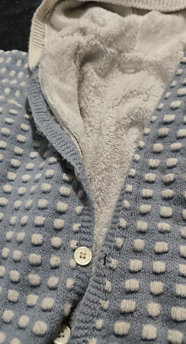 Gri Erkek Bebek Örgü Tulum mavi - Görsel 4