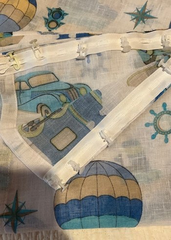 çocuk odası perdesi Modern Baskılı Mavi Gri Perde - Görsel 7