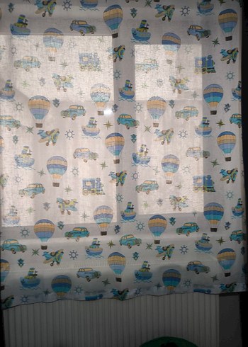 çocuk odası perdesi Modern Baskılı Mavi Gri Perde - Görsel 2