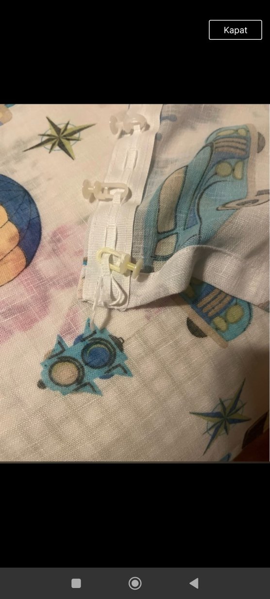 çocuk odası perdesi Modern Baskılı Mavi Gri Perde - Görsel 5