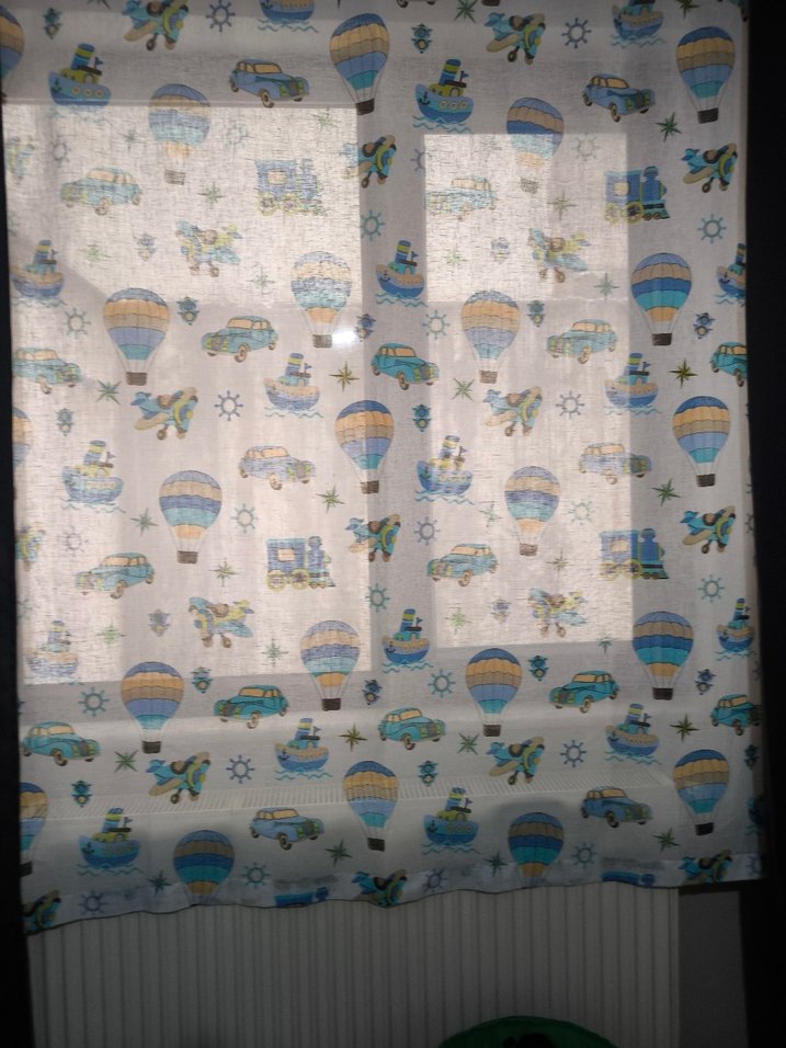 çocuk odası perdesi Modern Baskılı Mavi Gri Perde - Görsel 2