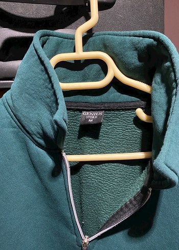 Yakalı Yeşil Sweatshirt - Görsel 3