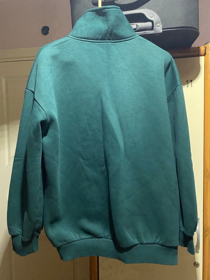 Yakalı Yeşil Sweatshirt - Görsel 2