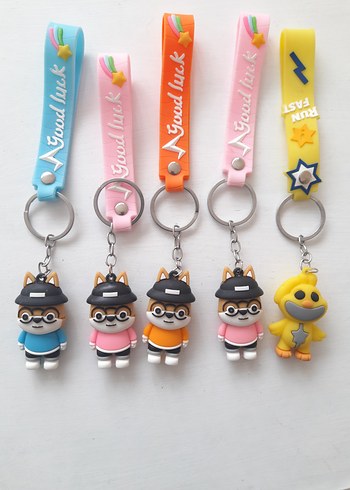 Renkli Püsküllü Rock Punk Kadın Anahtarlıklar - Görsel 4