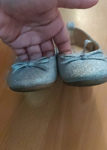 Kız Çocuk Gri Simli Tokalı Babet - Görsel 3