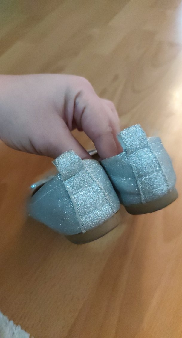 Kız Çocuk Gri Simli Tokalı Babet - Görsel 2