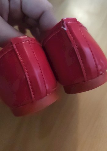 Kız Çocuk Kırmızı Fiyonk Detaylı Babet - Görsel 2