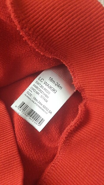 18-24 Ay Beden Erkek Bebek Kalın sweatshirt