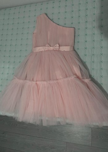 Kız Çocuk Pembe Fırfırlı Bohem Elbise