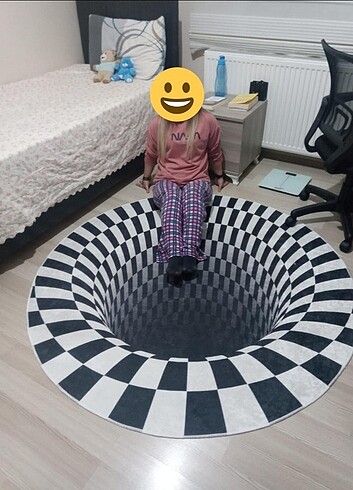 Beden Oval üç boyutlu dipsiz kuyu halı