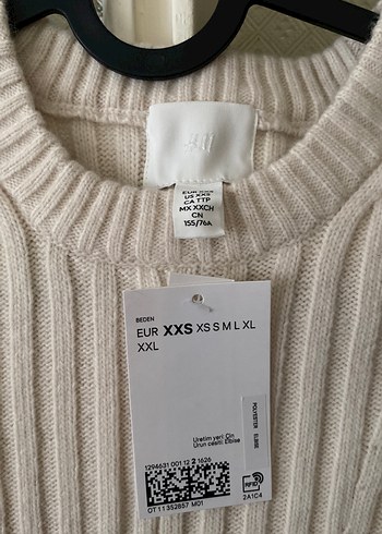 Beyaz Fitilli Kısa Kollu Triko Elbise - Görsel 2