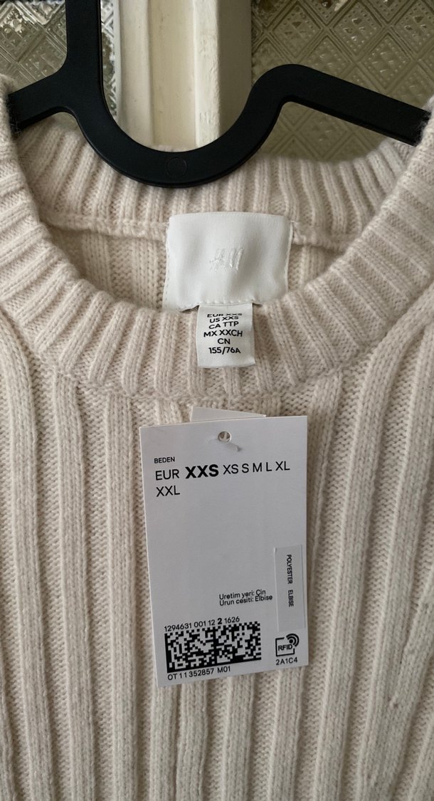 Beyaz Fitilli Kısa Kollu Triko Elbise - Görsel 2