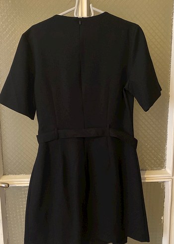 Düğmeli Siyah Midi Kadın Elbise - Görsel 4