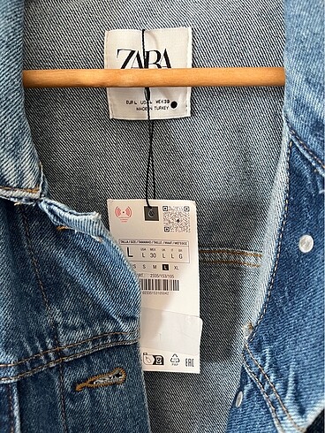 l Beden mavi Renk Zara Oversize Kot Ceket