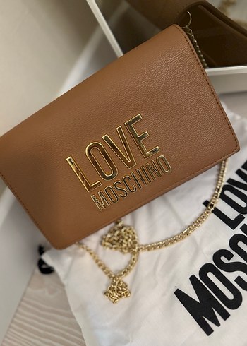 Love Moschino Kahverengi Zincir Detaylı Deri Çanta - Görsel 2