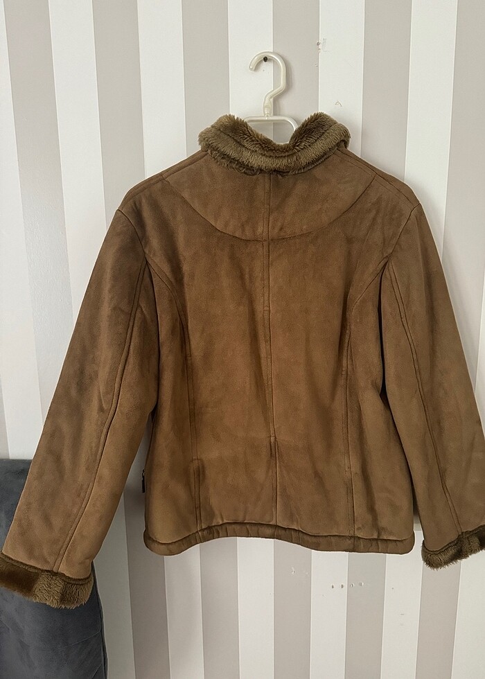 Suni kürk kaban ceket - Görsel 2