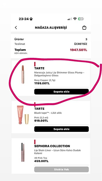 Tarte Tarte lip gloss