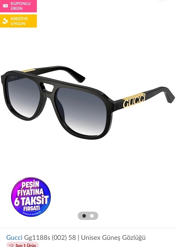 Gucci güneş gözlüğü SON FİYAT - Görsel 2