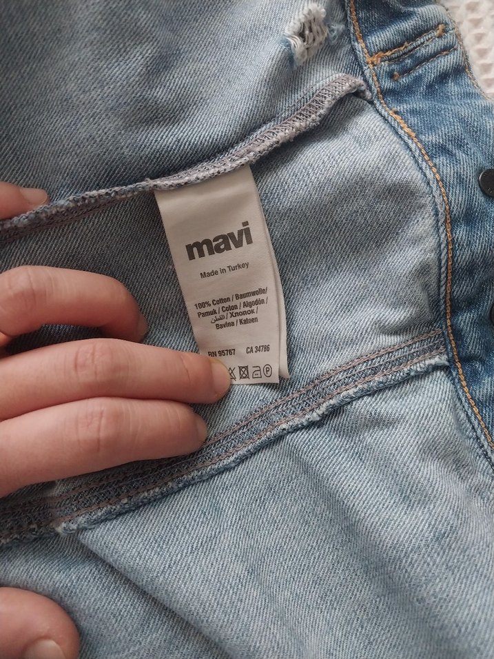 Düğmeli Mavi Kadın Denim Ceket - Görsel 5