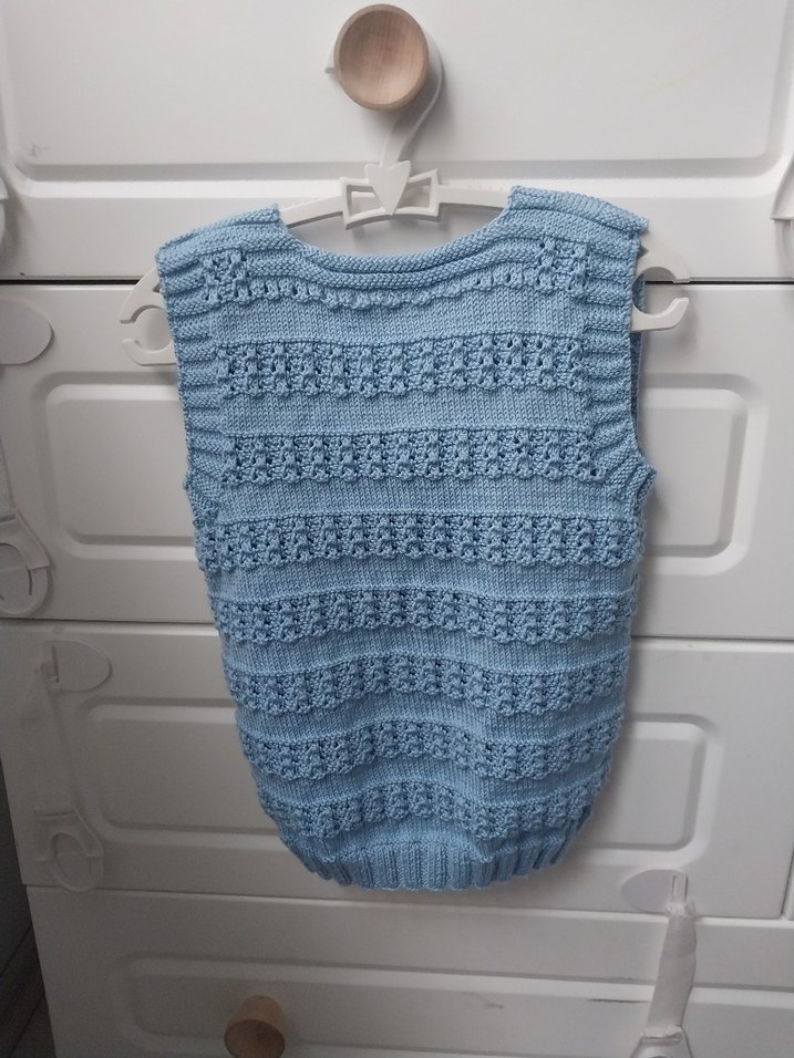 Mavi Örgü Erkek Çocuk yelek - Görsel 2