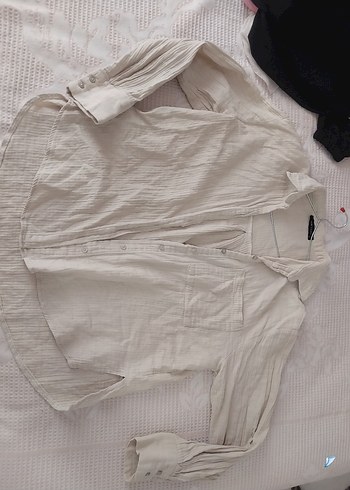 Düğmeli Beyaz müslin Kadın Gömlek - Görsel 2