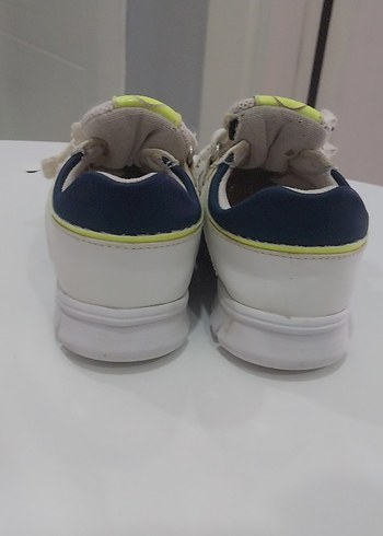 unisex Çocuk Spor Ayakkabı Cırt Cırtlı Beyaz Gri - Görsel 4