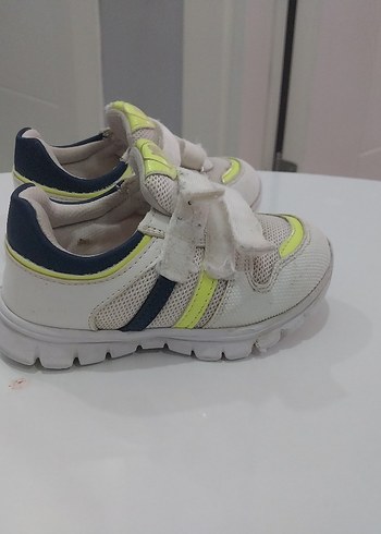 unisex Çocuk Spor Ayakkabı Cırt Cırtlı Beyaz Gri - Görsel 2