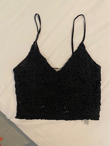 ZARA dantel detay crop