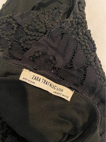 s Beden ZARA dantel detay crop