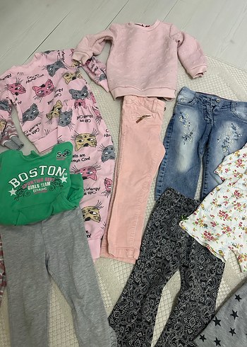 24-36 Ay Beden gri Renk Kız Çocuk Gri Örme Sweatshirt ve Eşofman Takımı