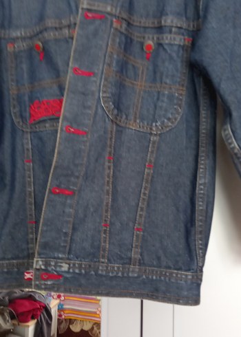 Düğmeli Nakışlı Koyu Mavi Kadın Kot Ceket 8ve 9 yaş - Görsel 2