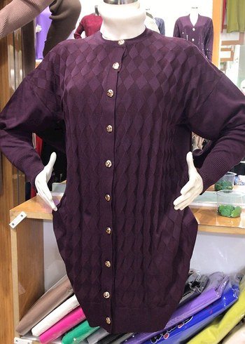 Düğmeli Pembe Uzun Kadın Hırka sıfır paketli ürünlerinde satista - Görsel 4