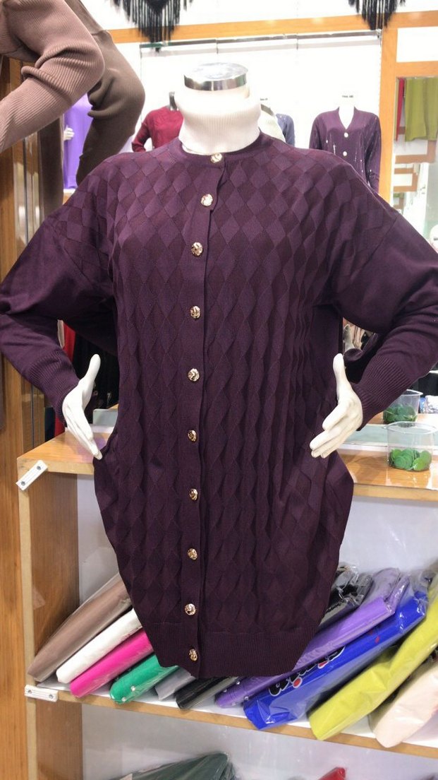 Düğmeli Pembe Uzun Kadın Hırka sıfır paketli ürünlerinde satista - Görsel 4