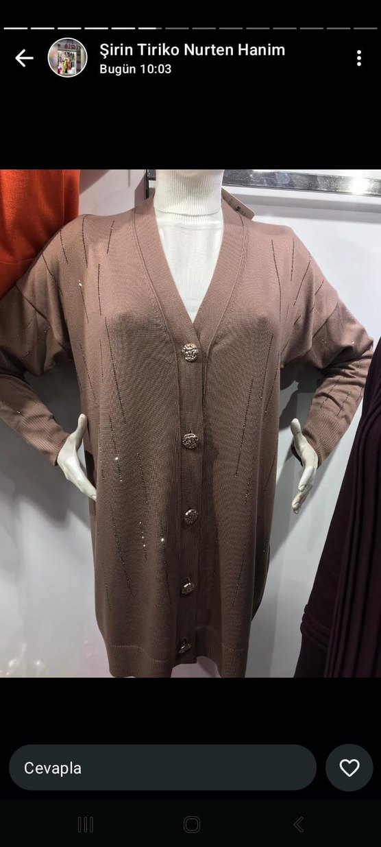 Düğmeli Pembe Uzun Kadın Hırka sıfır paketli ürünlerinde satista - Görsel 5