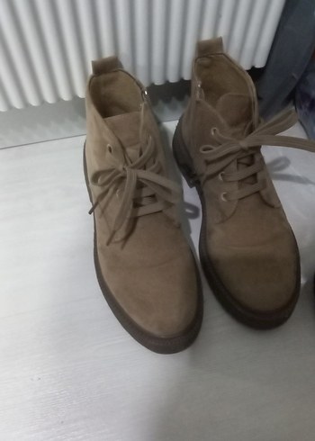 Bej Süet Stiletto Topuklu Kadın Bot - Görsel 6