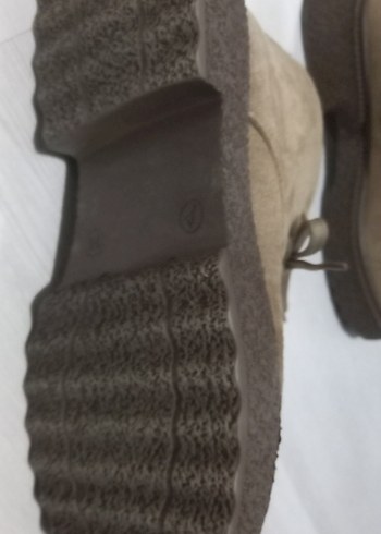 Bej Süet Stiletto Topuklu Kadın Bot - Görsel 5