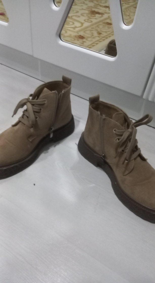 Bej Süet Stiletto Topuklu Kadın Bot - Görsel 3